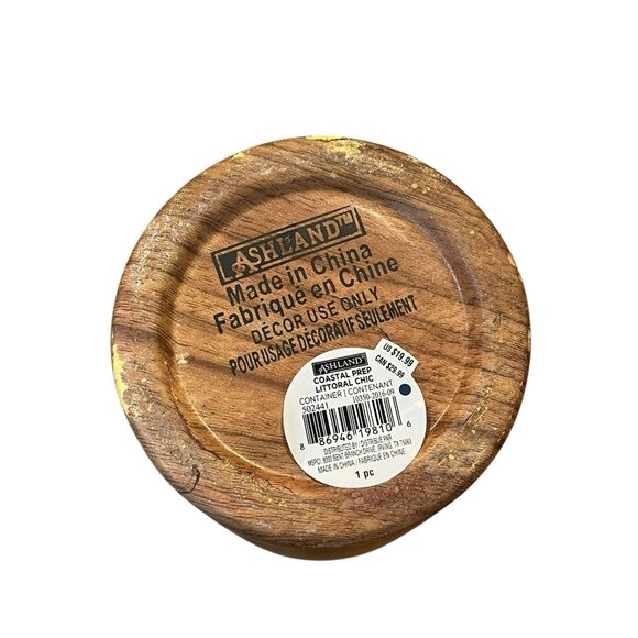 ASHLAND Ceramic Tabletop Decor Vase Two Tone Wood Grain Look Creme - Picture 5 of 5